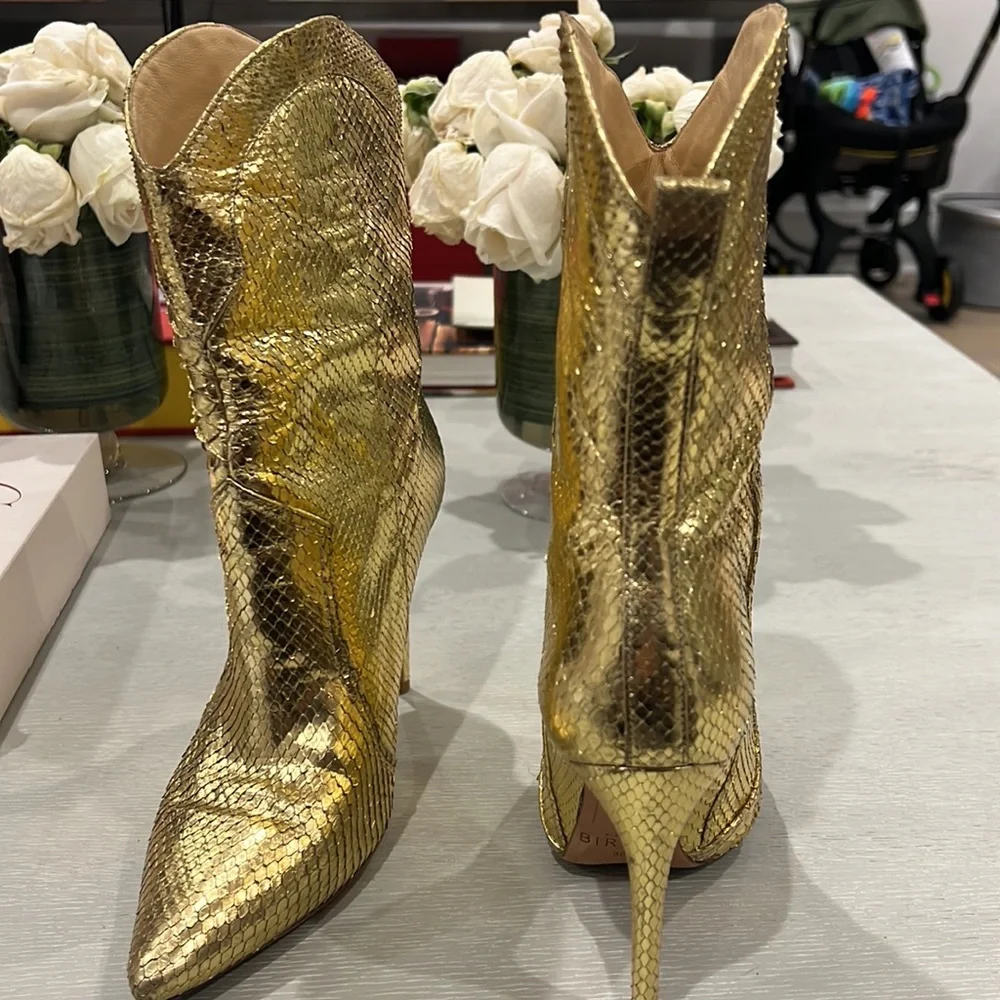Gold Alexandre Birman heel booties - Picture 6 of 6